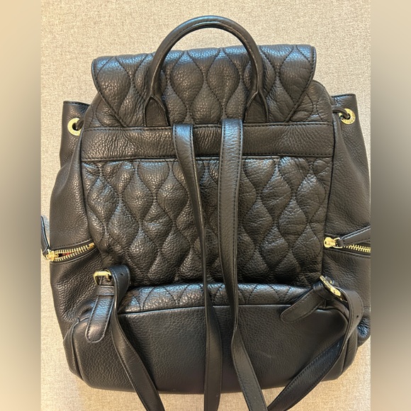 Vera Bradley Black Quilted Backpack with Gold-Tone Hardware - Picture 2 of 6